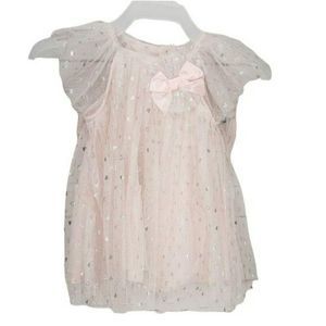 Little Lass Baby 0/3 Months Pink Hearts Dress‎